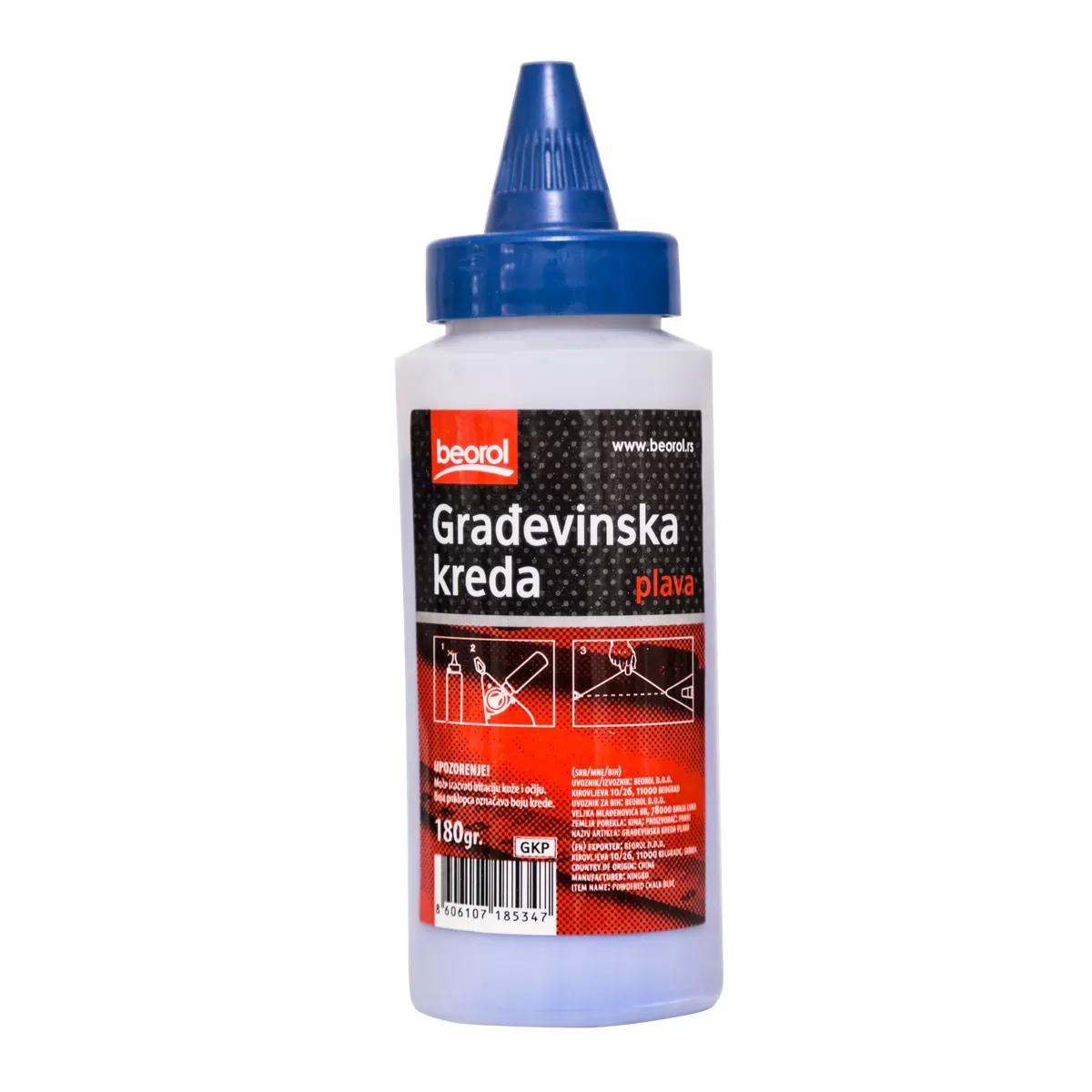 Chalk powder bottle for chalk line reel-blue 180gr GKP